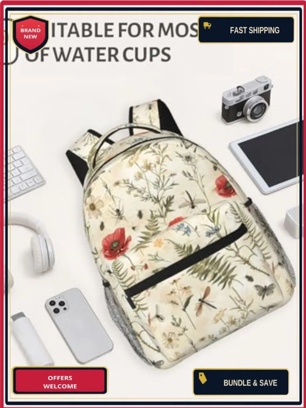 Colorful Farm Chicken Backpack for Women Teens Laptop School Travel Hiking